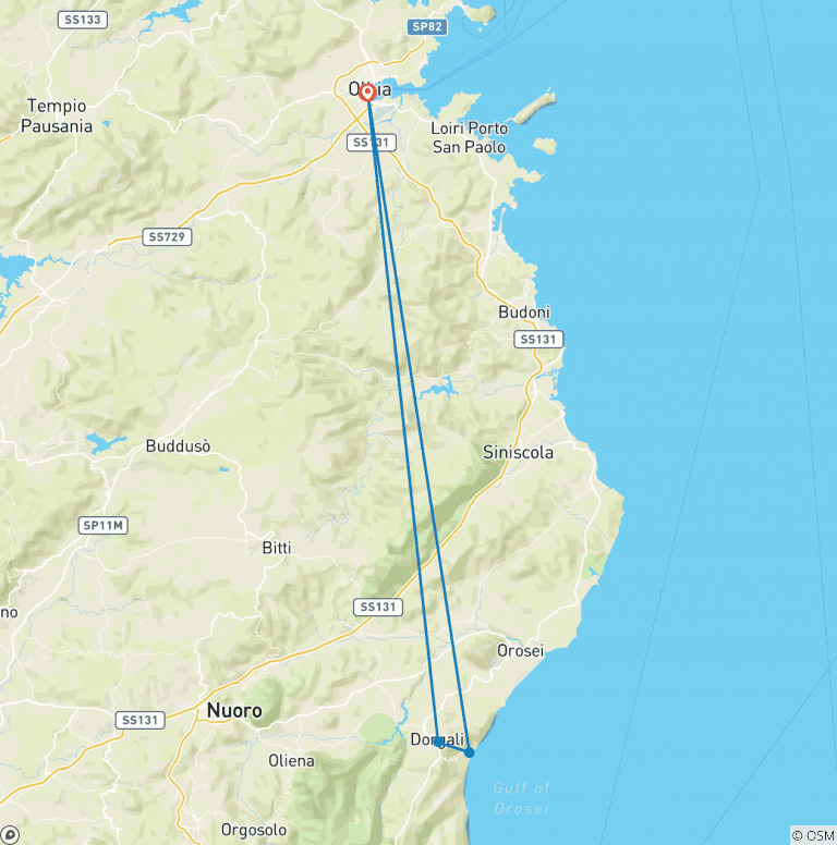 Map of Walking in Sardinia
