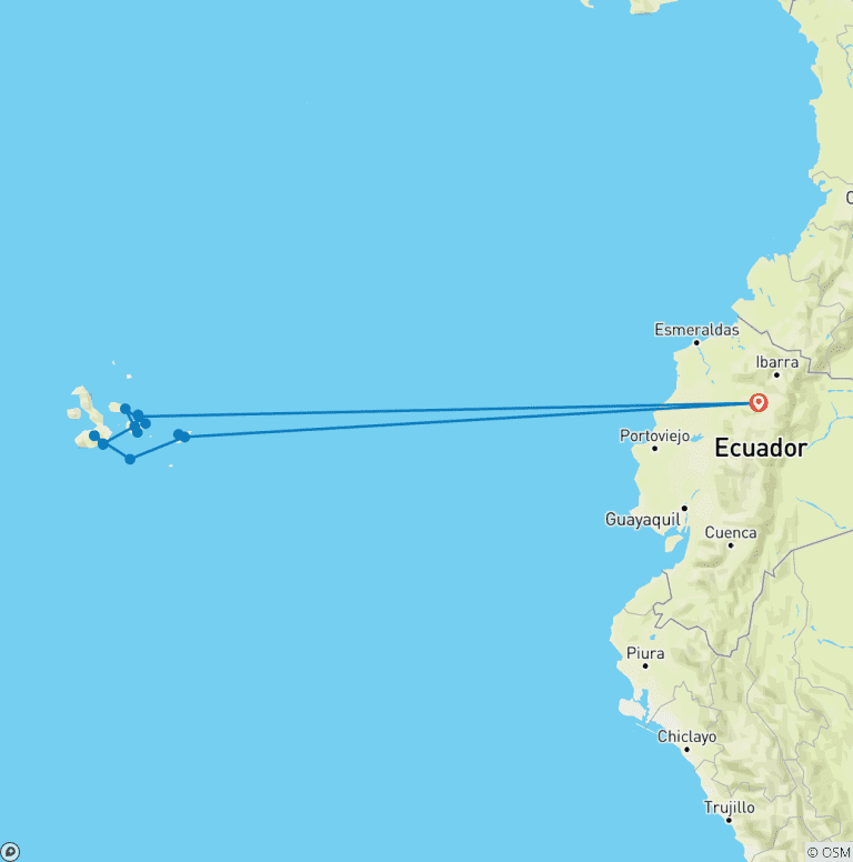 Map of Galapagos Walking Adventure