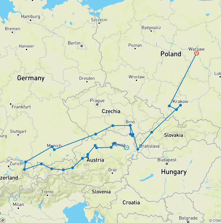 Map of Austria, Moravia and Unique Poland