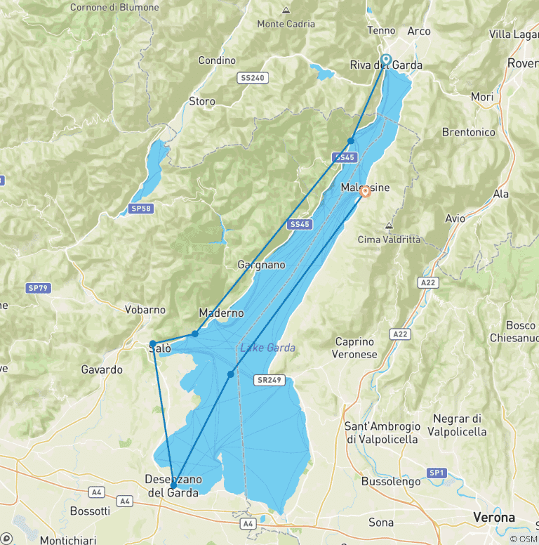 Map of Rund Um Den Gardasee Mit Charme