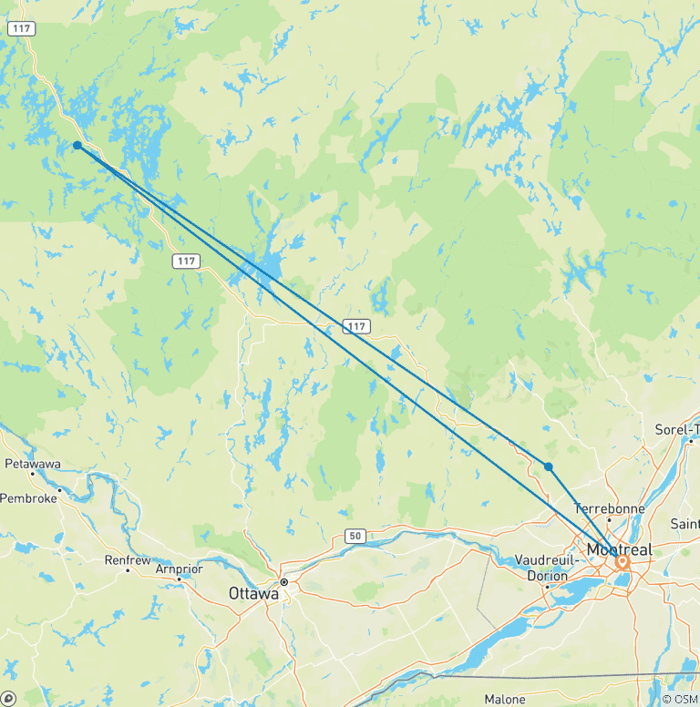 Map of Active Canada: Canoeing Quebec's Rivers & Lakes