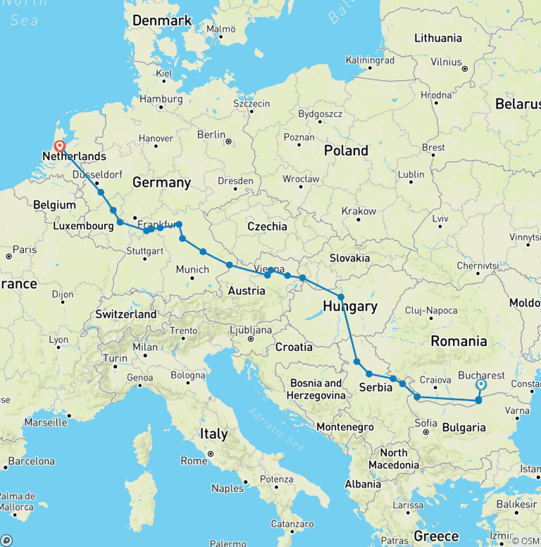 Map of Discover the Rhine, Main & Danube rivers 2027