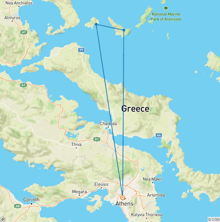 Map of Mamma Mia! Here We Go Again: An Island Hopping Adventure