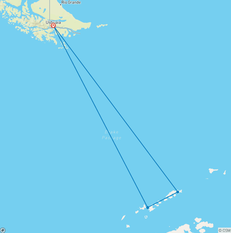 Map of New Year's Antarctic Circle Crossing (Ocean Victory)