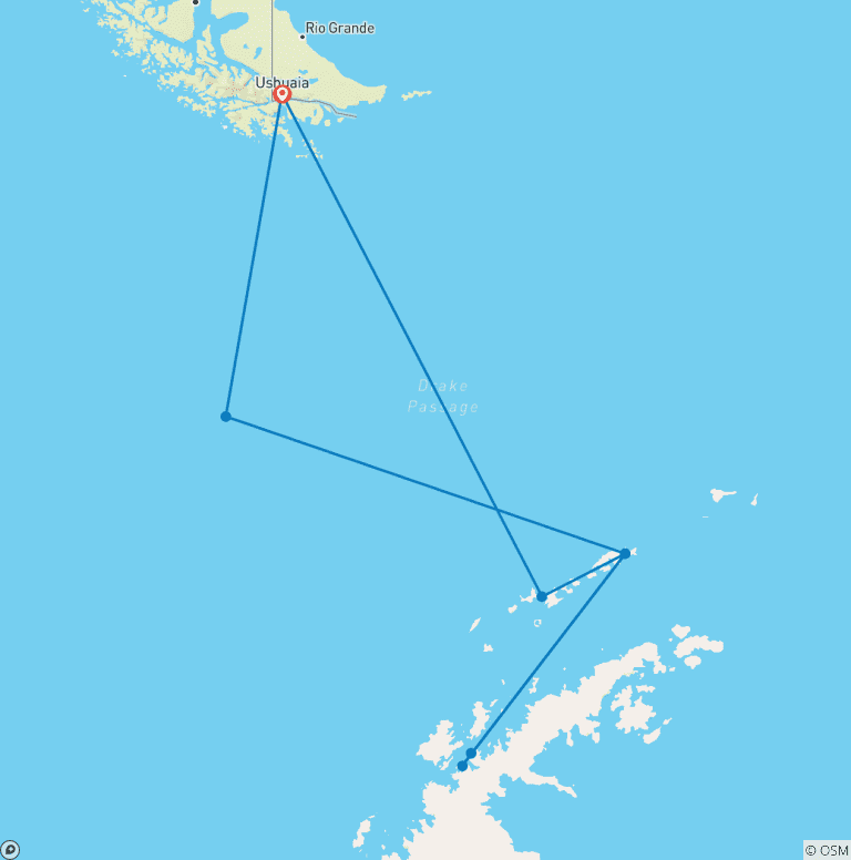Map of Crossing the Antarctic Circle (Ocean Victory)