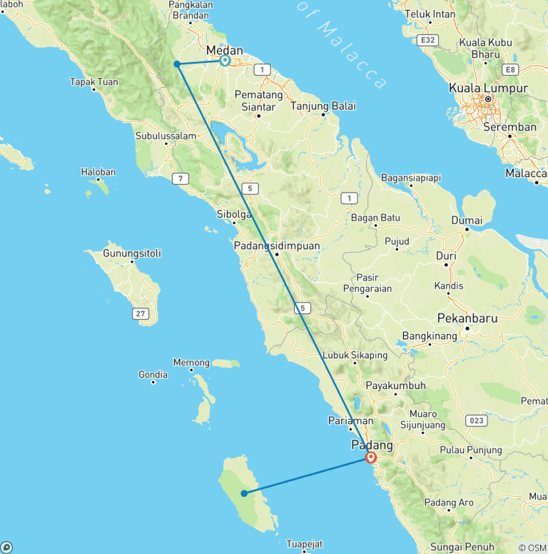 Map of The Highlight Of Sumatra - 10 Days