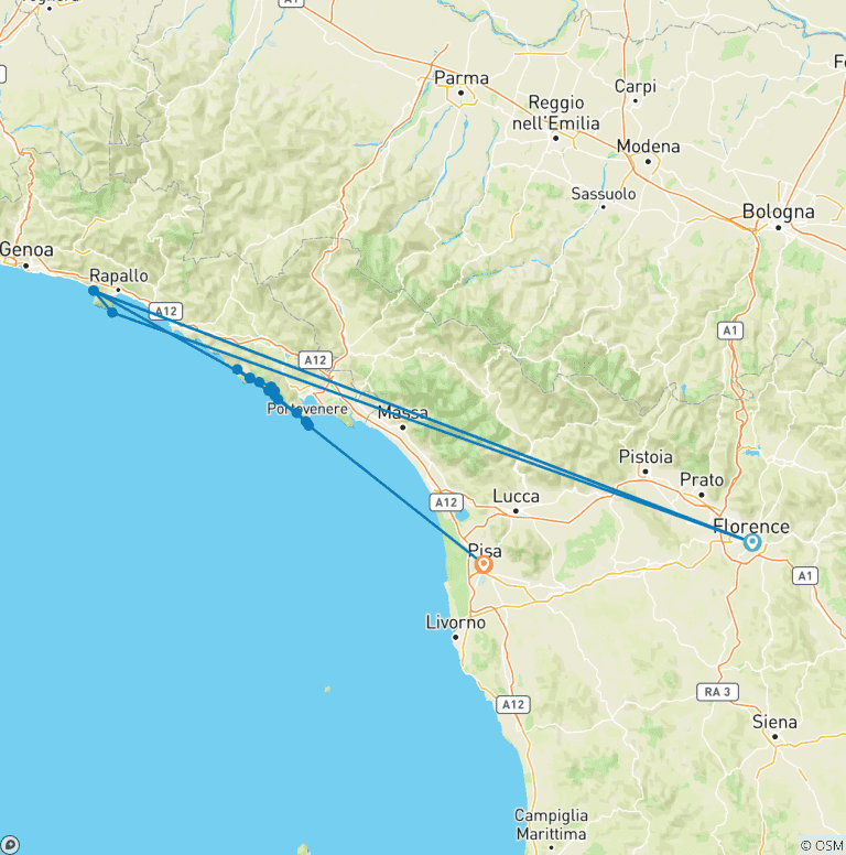 Map of Cinque Terre and the Italian Riviera (Women-Only)