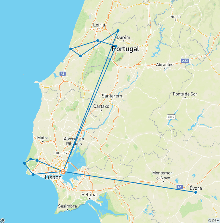 Map of Portugal Wonders Exploration - 3 days