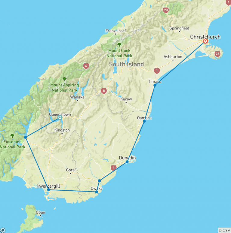Map of Fiordland & South Coast Gravel