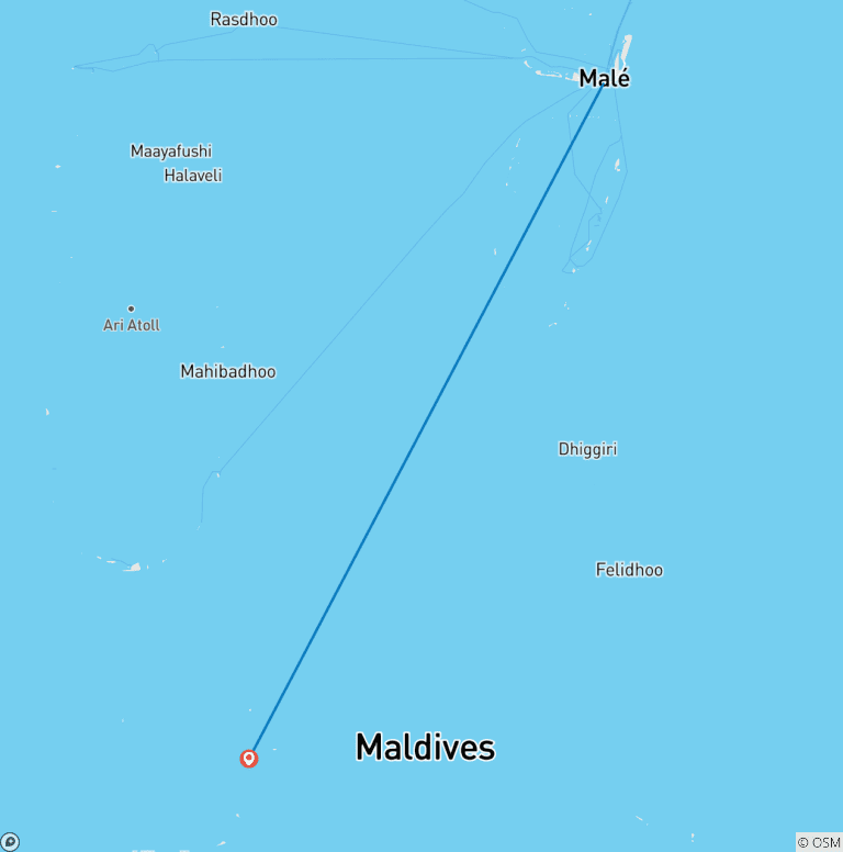 Map of The Perfect Beginning – Maldives Honeymoon Package