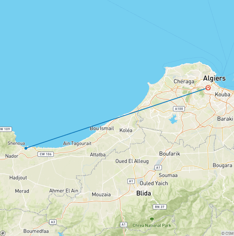 Map of Algeria Cultural Discovery Tour (7 Days / 6 Nights)