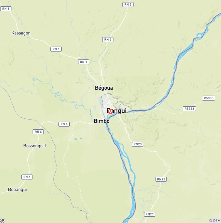 Map of Central African Republic Explorer & Tribal Culture Journey 7 Days / 6 Nights
