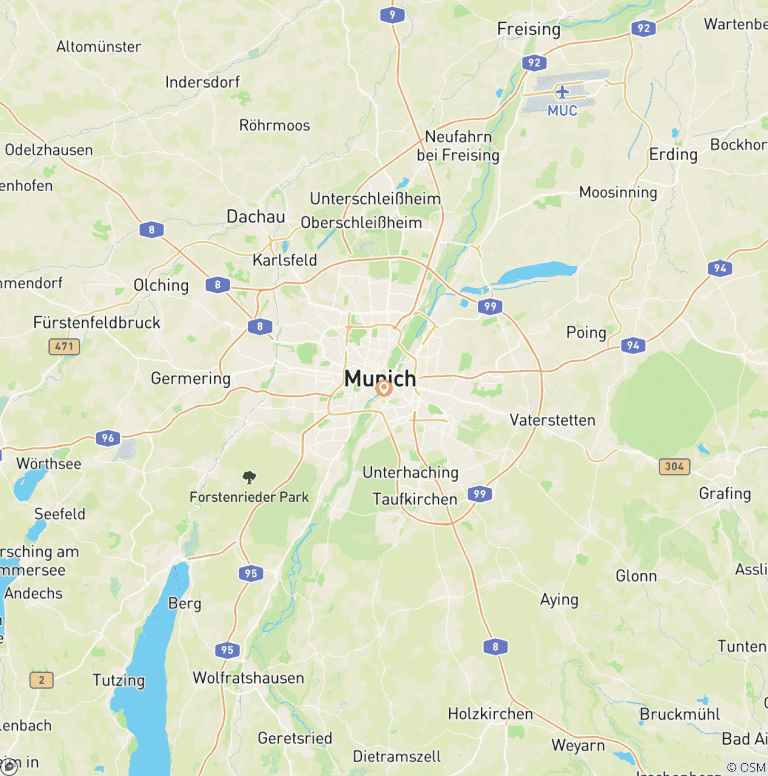 Map of Munich Oktoberfest 2026 Camping & Party Packages