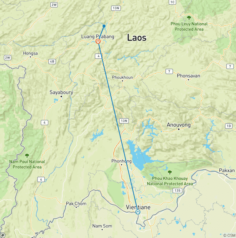Map of Laos Revealed: 9-Day Vientiane, Elephant Conservation & Luang Prabang Highlights