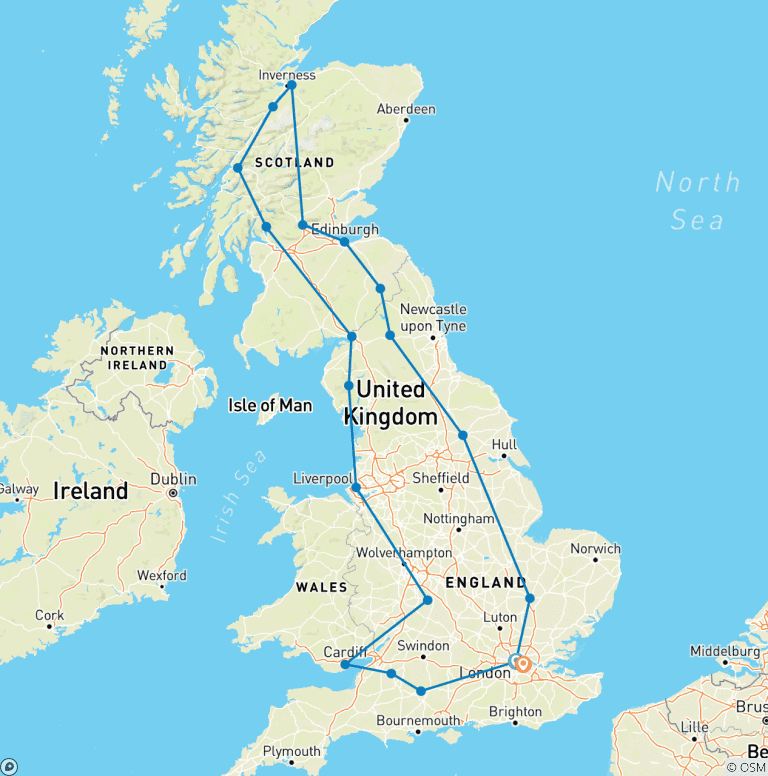 Map of Great Britain Highlights - 7 days