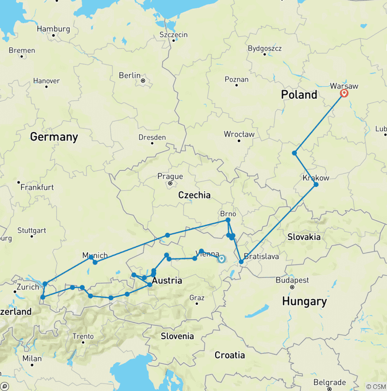 Map of Austria, Moravia and Unique Poland