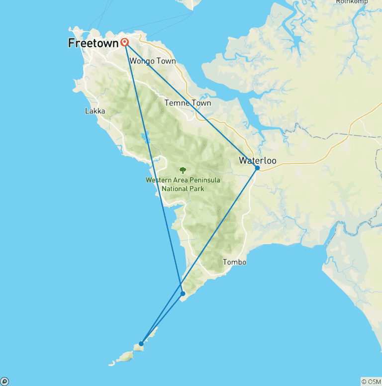 Map of Sierra Leone Hidden Islands - 10-Day Exclusive Coastal & Island Expedition