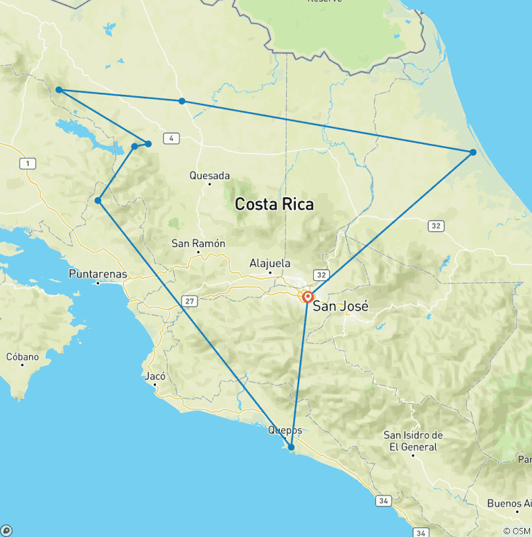 Map of Classic Costa Rica