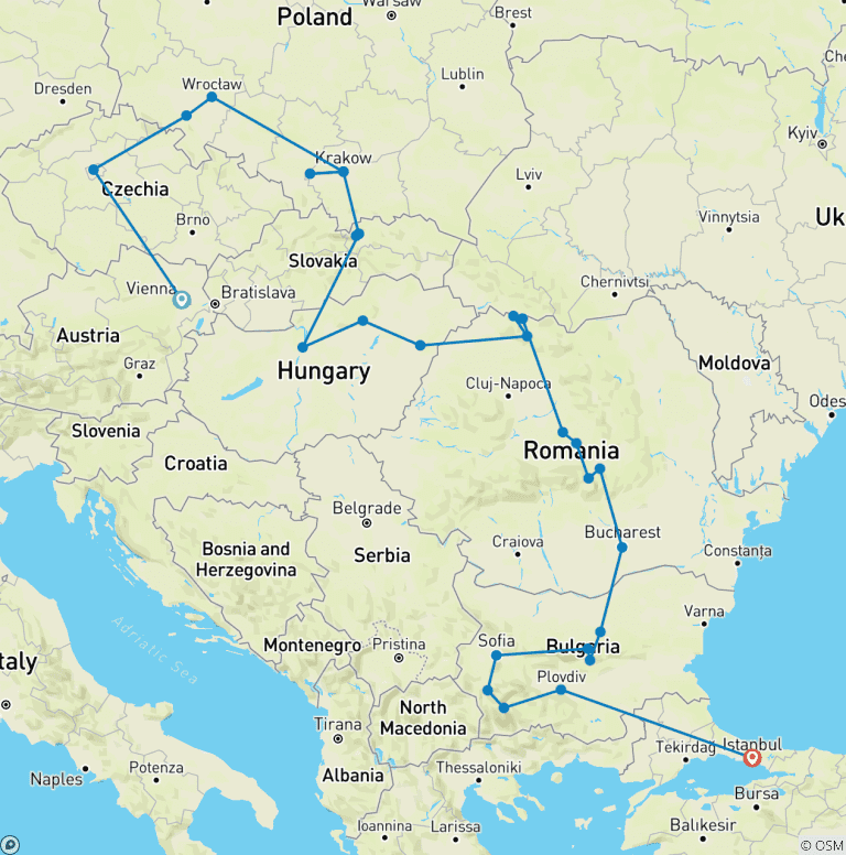 Map of The Best of Eastern Europe