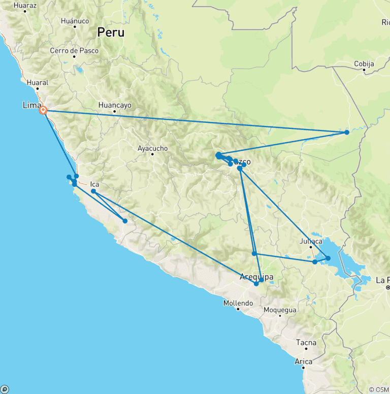 Map of Peru Encompassed