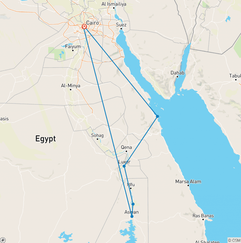 Map of Best Of Egypt - 5* Cruise