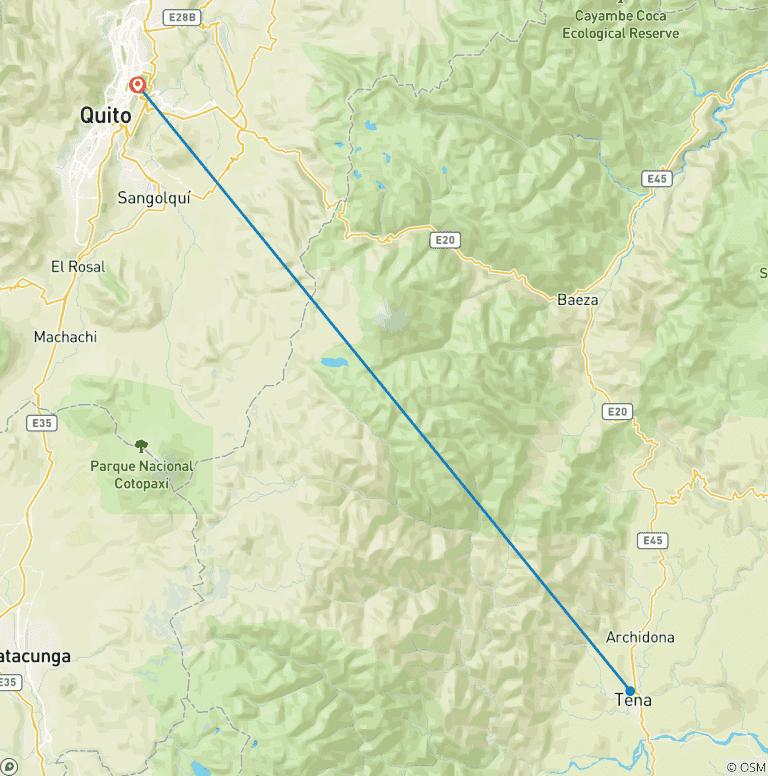 Map of Local Living Ecuador—Amazon Jungle