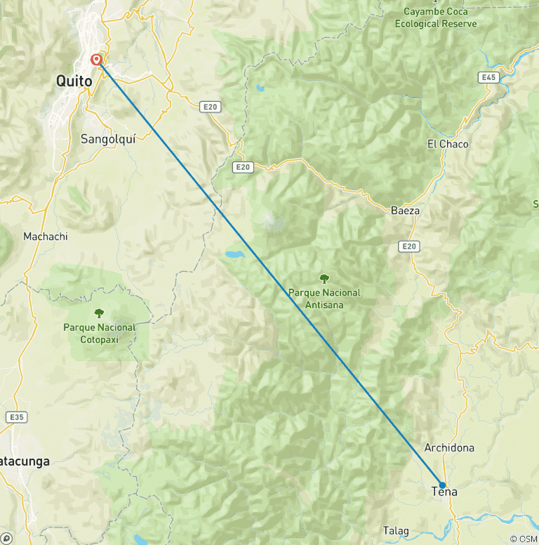 Map of Local Living Ecuador - Amazon Jungle
