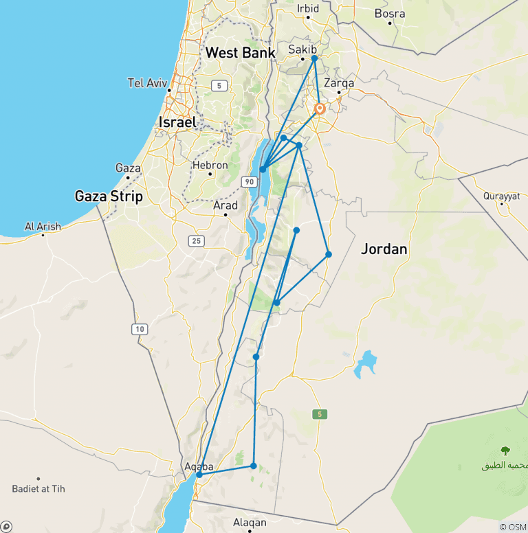 Map of Jordan Highlights