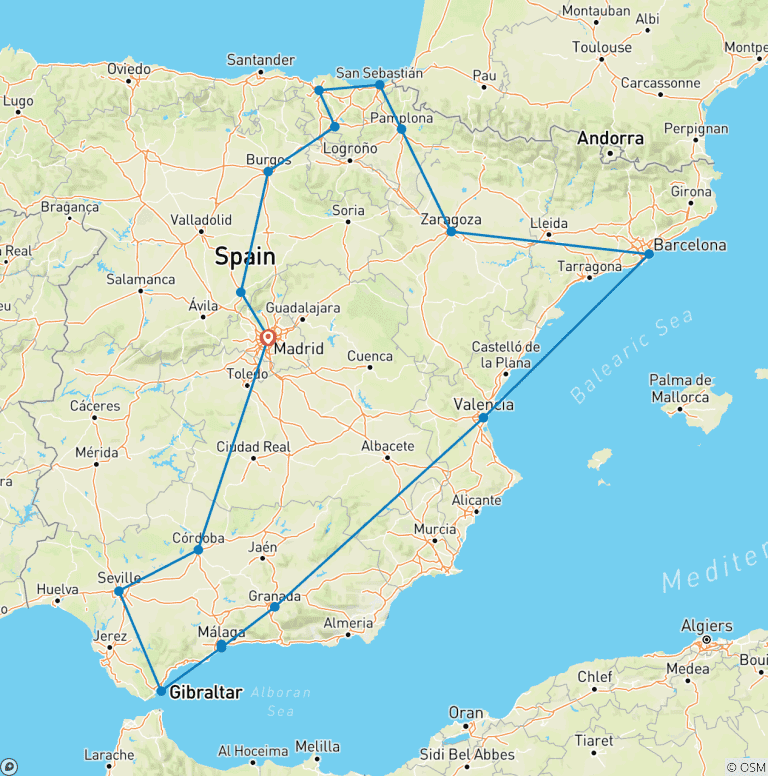 Map of Spanish Fiesta