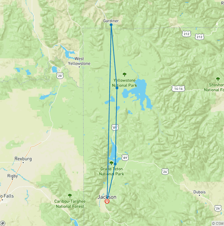 Map of Yellowstone Winter Wonderland