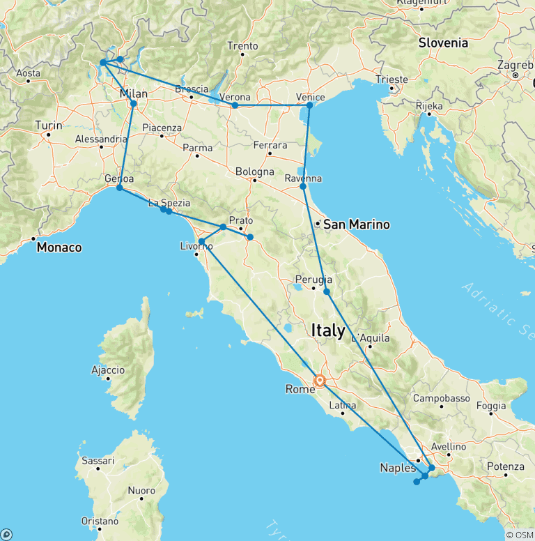 Map of Italy's Best