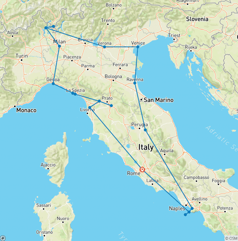 Map of Italy's Best