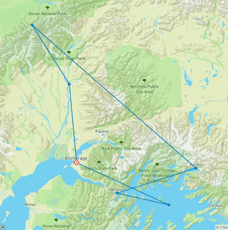 Map of Grand Alaskan Adventure