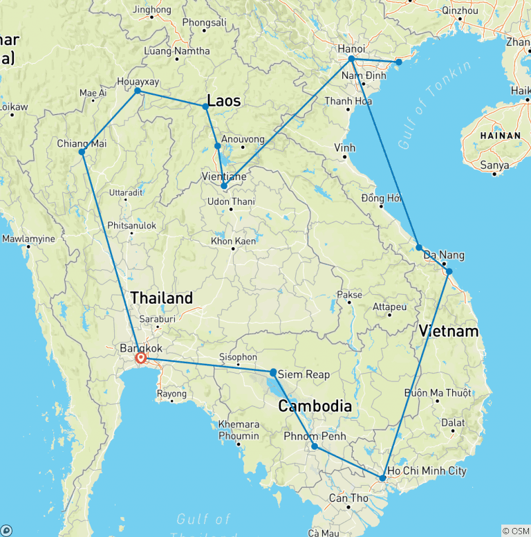 Map of Southeast Asia Encompassed