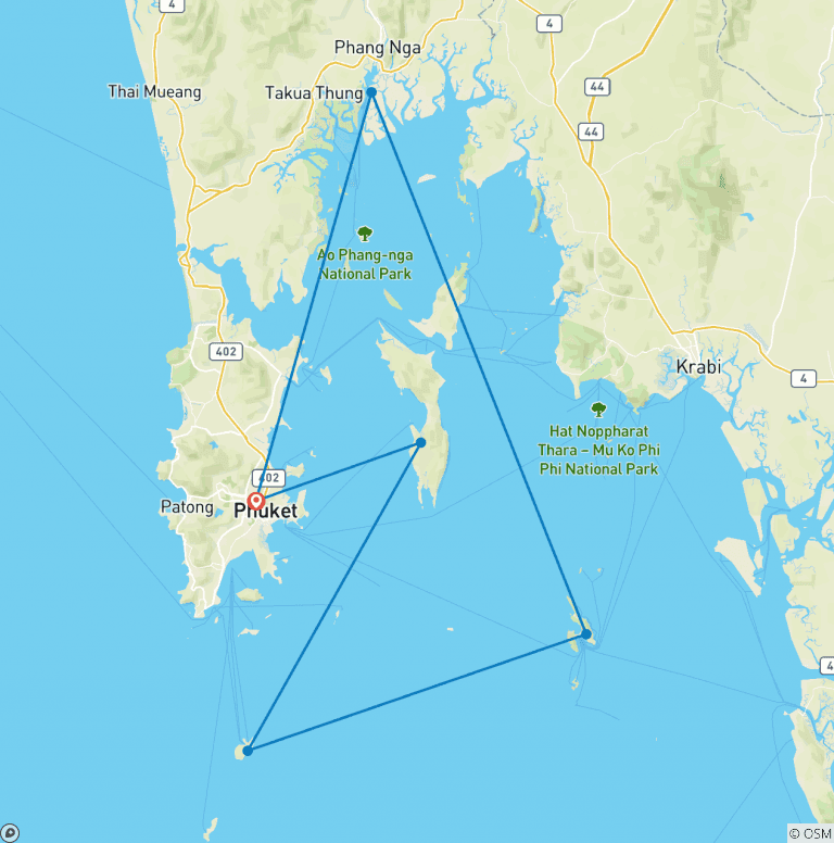 Map of Sailing Thailand - Phuket to Phuket