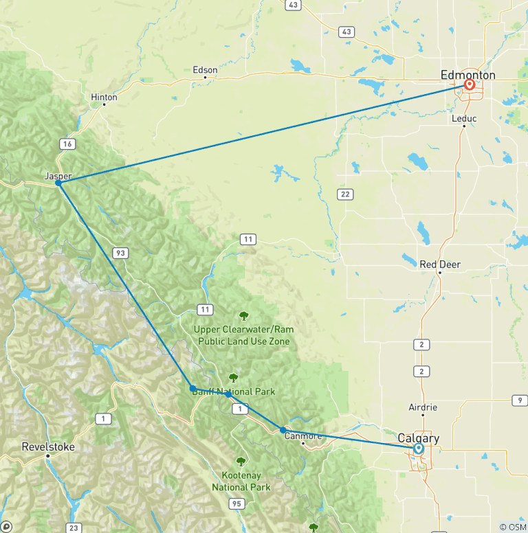 Map of Hiking and Canoe - Hotel and Camping Mix