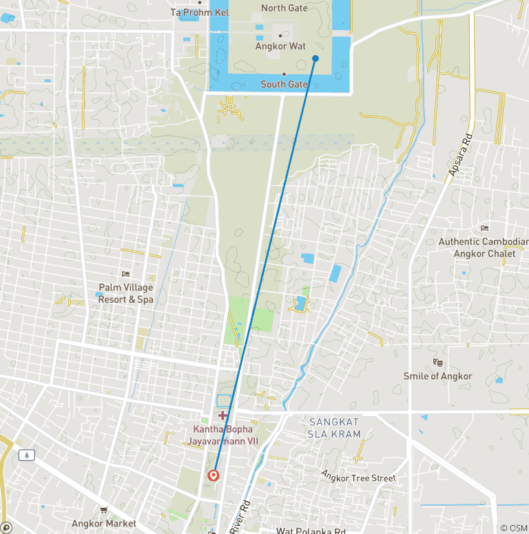 Map of 3Days Package Angkor Wat complex & Sunset
