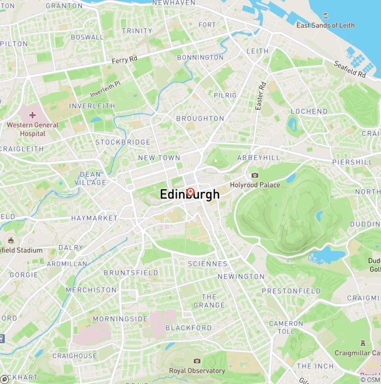 Map of Edinburgh for Hogmanay (NYE) (5 Days) (1 destination)