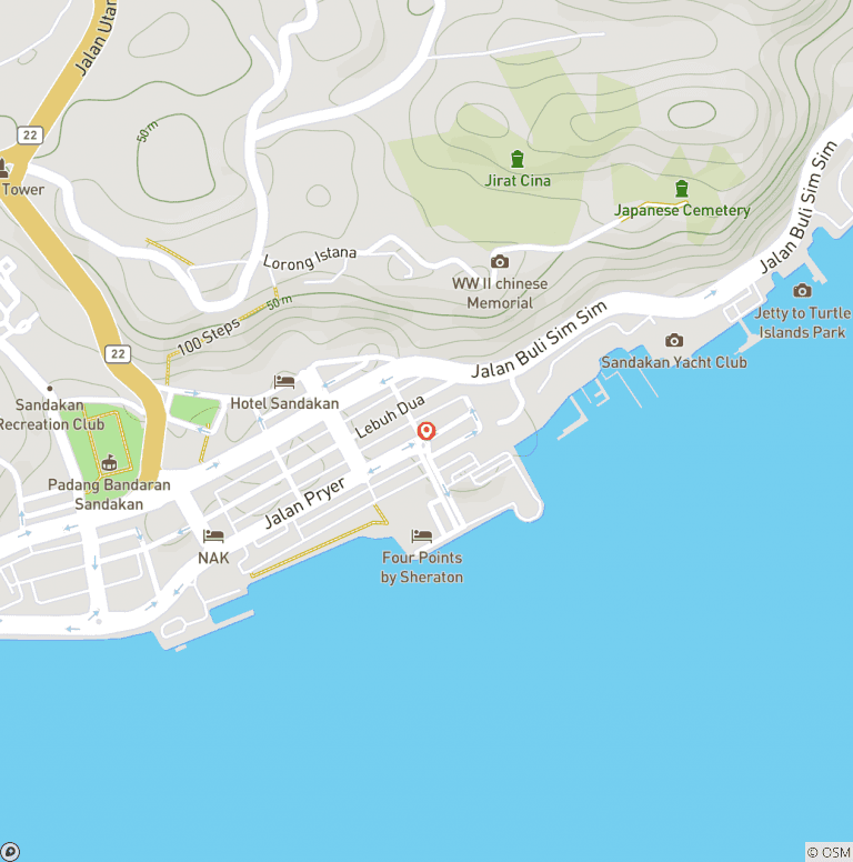 Map of Sandakan Orangutan Experience 4D/3N