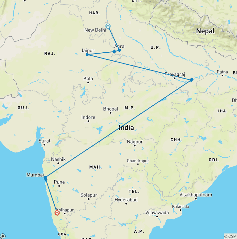 Map of Best of India