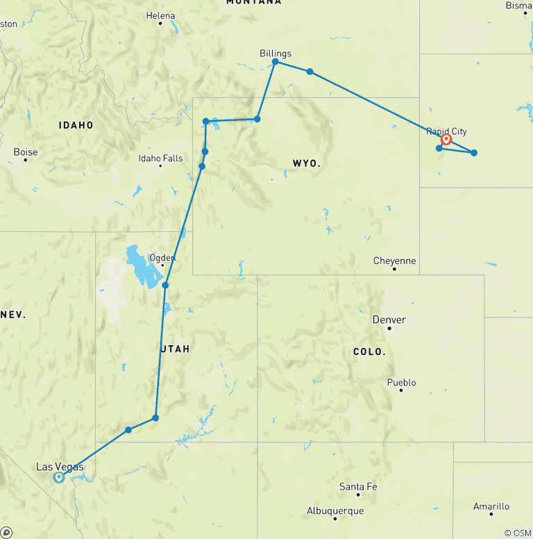 Map of Western Frontiers (End Rapid City)
