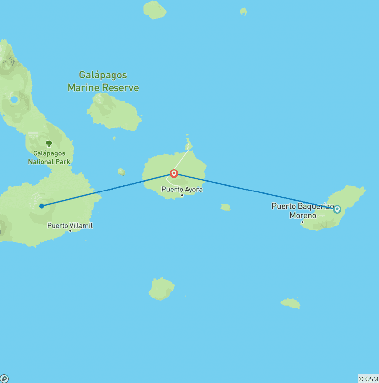 Map of Galapagos Experience