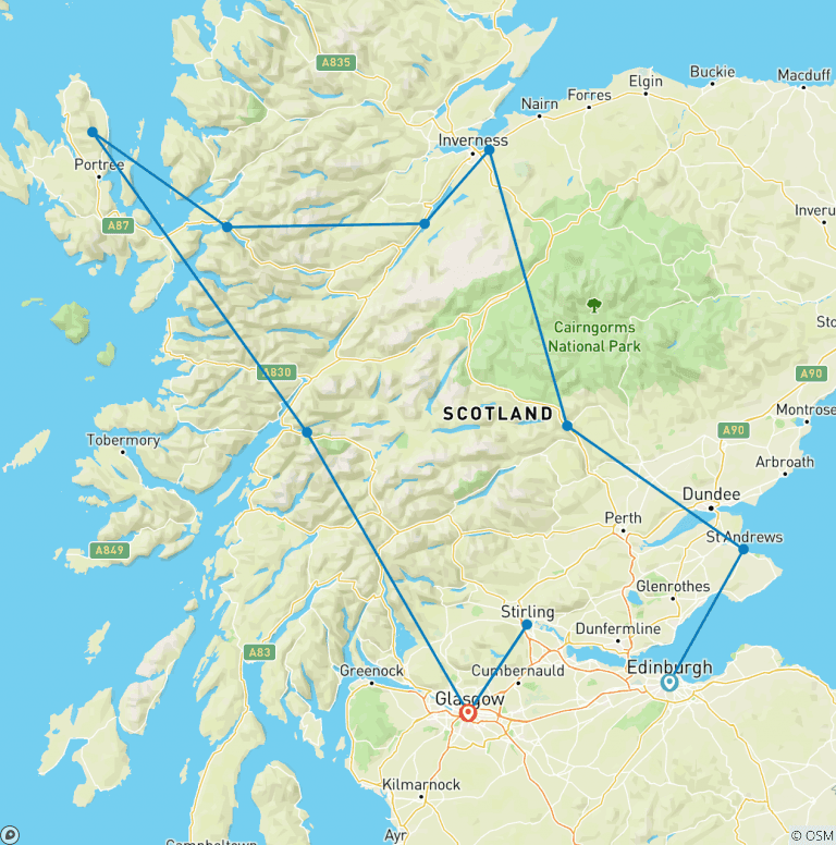 Map of Best of Scotland (Summer)