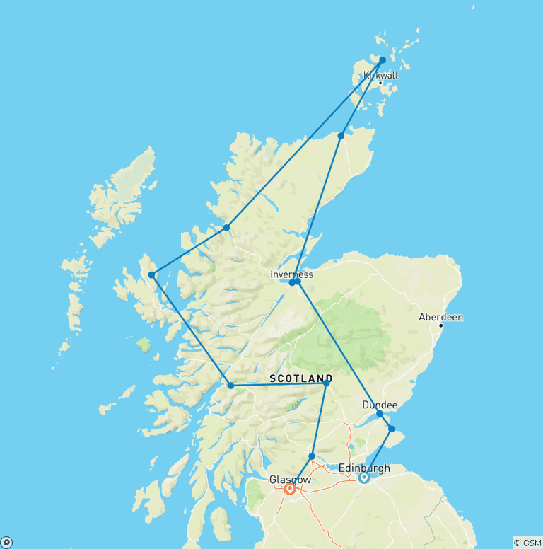 Map of Highland Trail inspired by Outlander