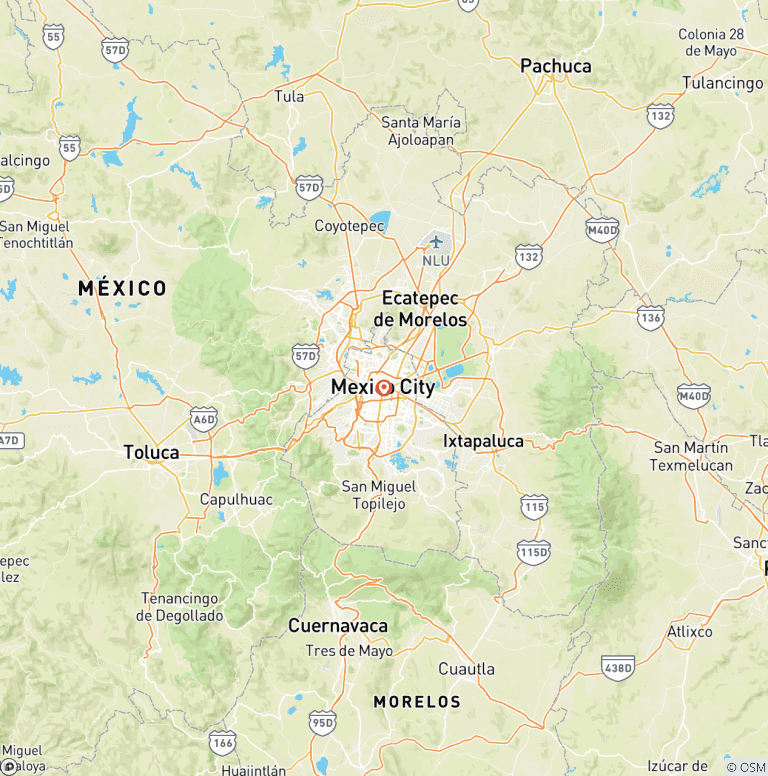 Map of Mexico City Stopover
