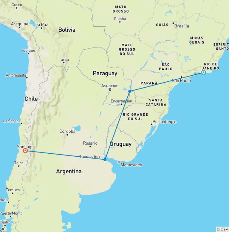Map of Brazil, Argentina & Chile Unveiled