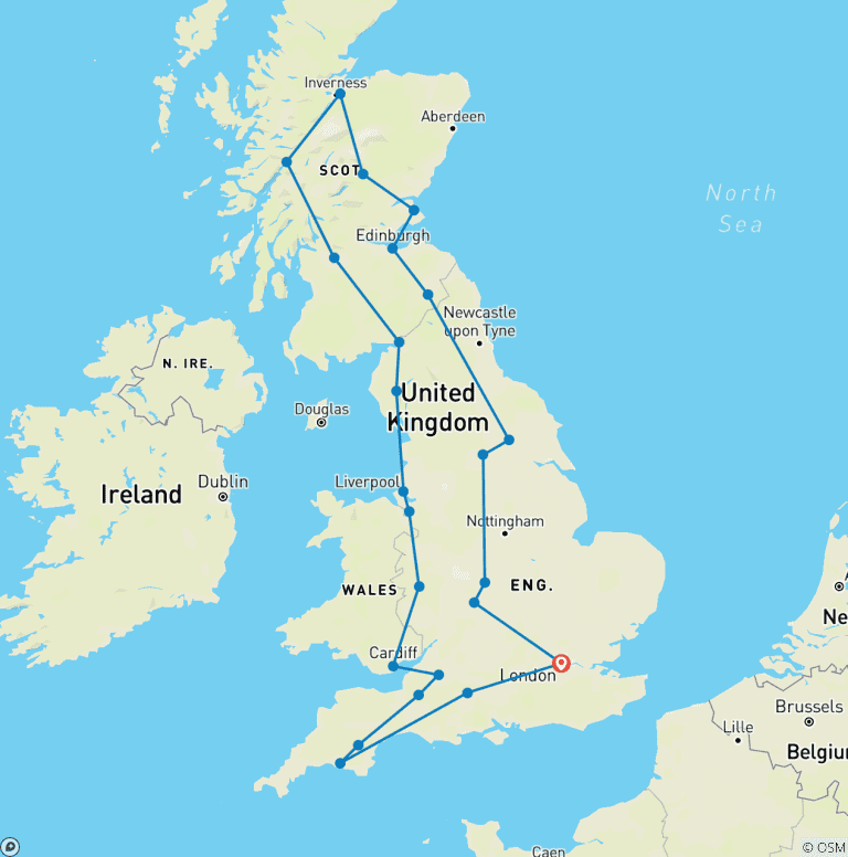 Map of England, Scotland & Wales