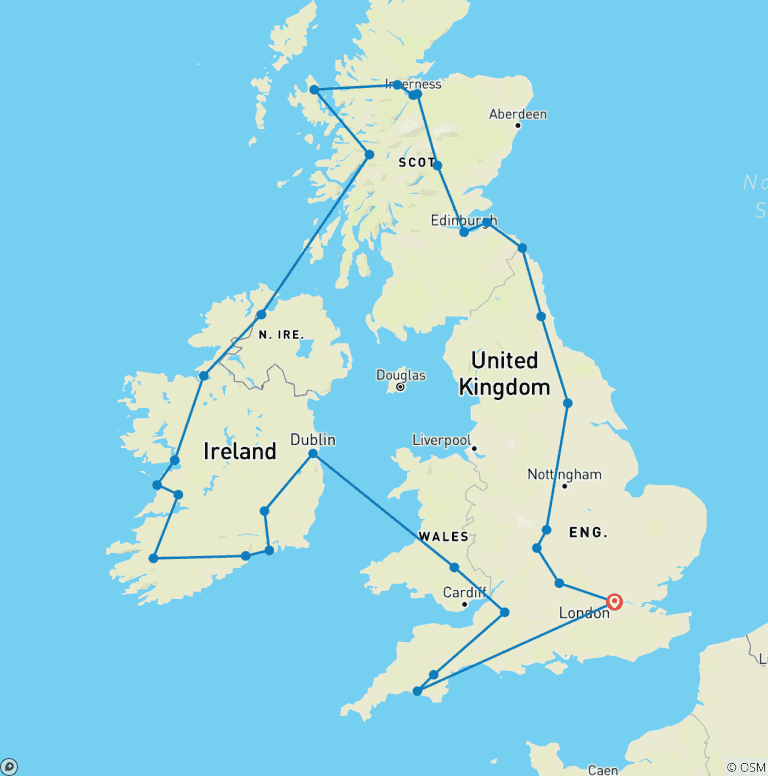 Map of The British Isles in Depth