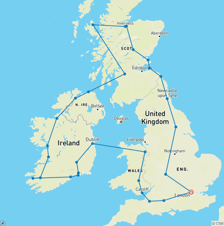 Map of The British Isles in Depth