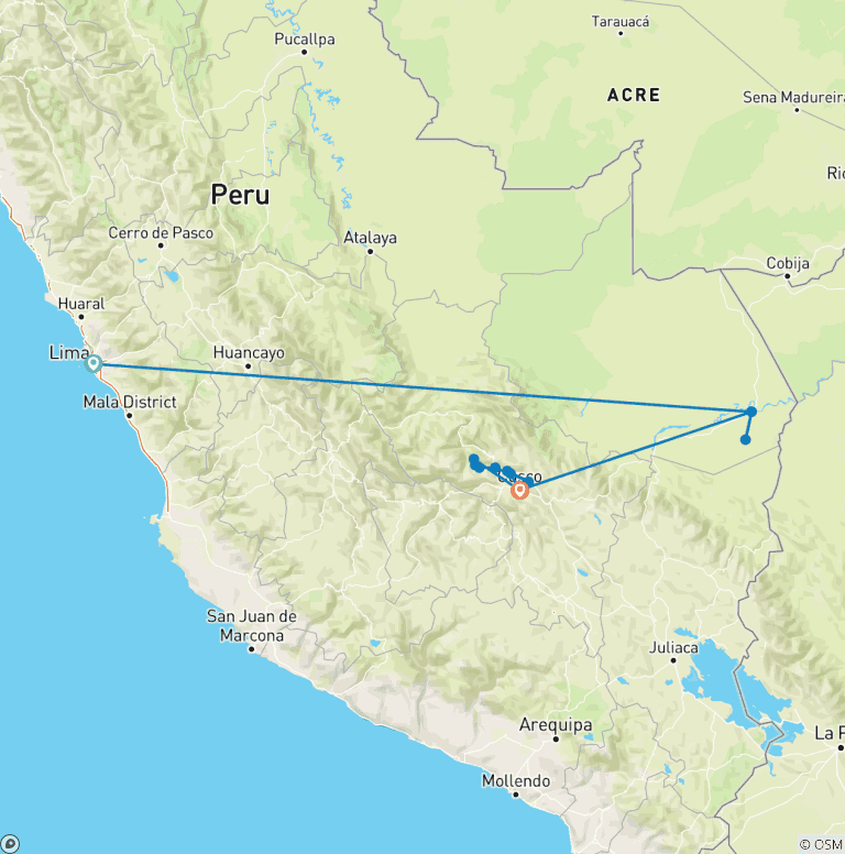 Map of Journeys: Machu Picchu and the Amazon National Geographic Journeys